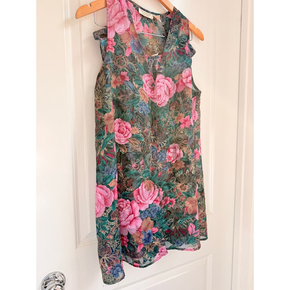 Vintage Victoria Secret Gold Label 2pcs Nightie Undie Satin Floral Sleep Shirt - Picture 3 of 7